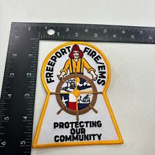 FREEPORT FIRE DEPT. / EMS Patch (Firefighter Shipwheel) 441P picture