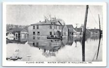 HALLOWELL, Maine ME ~ Water Street FLOOD SCENE 1936 Kennebec County Postcard picture