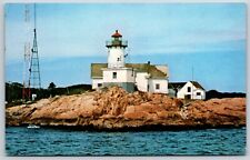Postcard Eastern Point Lighthouse On Dog Bar Breakwater Gloucester MA Unposted picture