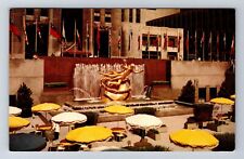 New York City, Rockefeller Plaza, Sunken Gardens, Prometheus Vintage Postcard picture
