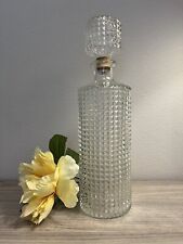 Vintage Pressed Glass Liquor Decanter Bottle with corked top picture