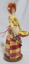 Vintage Pin Cushion Lady Holding Flower Basket Unique - 10 inches Tall picture