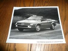 1989 Pontiac Sunbird GT Convertible Factory Photo - Vintage picture