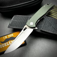 VORTEK SLINGER Green Micarta Fast Ball Bearing D2 Blade EDC Folding Pocket Knife picture