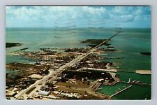 Marathon FL-Florida, Aerial Overseas Highway, Vintage c1960 Postcard picture