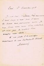 Theophile Delcasse 1915 Signed 5x7 Letter JSA LOA French Foreign Minister picture