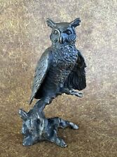 Vintage AVON 1980’s Horned Owl Bronze Collectible Figurine Artist O'Brien Signed picture
