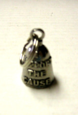 Breast Cancer, Support The Cause Guardian Bell, Solid Pewter Charm Keychain, New picture