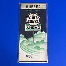 RARE Vintage 1938 CITIES SERVICE Quebec ROAD MAP - NOS picture
