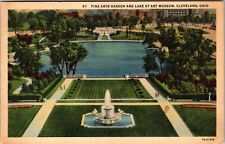 Cleveland OH-Ohio Museum Of Art Fountain Fine Arts Garden Vintagec1937 Postcard picture