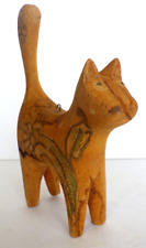 Wooden Cat Figure Hand Carved & Painted 5