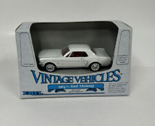 1/43 ERTL VINTAGE VEHICLES 1964 1/2 FORD MUSTANG COUPE WHITE & RED INTERIOR LLBC picture