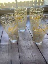 Shiner Bock Pint Beer Glass Lot Of 4 Yellow Rams Limited Edition Rare (#2) picture