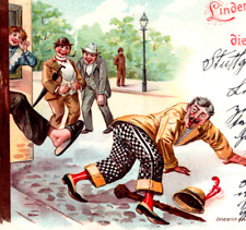 1899 Funny Postcard Man Kicked Out of Bar Hitting On Girls Private Mailing  picture