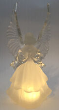 Beautiful Hard Plastic Frosted Angel Prayingwith Her Wings Up picture