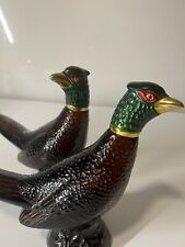 Vintage AVON Ringneck Pheasants Lot Of 2 Empty Leather And Oland picture