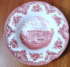 Johnson Brothers Old Britain Castles England Soup Bowls(s) Red Pink Excellent  picture