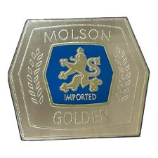 Vintage Molson Golden Imported Beer Advertising Bar Sign Mirror Beeco Hang Stand picture