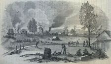 1867 Civil War Battle of Groveton Manassas Junction illustrated picture
