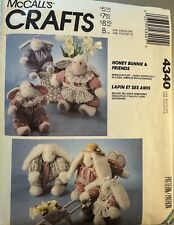 Vtg McCall's Crafts pattern 4340 Honey Bunny & Friends Dolls ~ 2 sizes ~ uncut picture