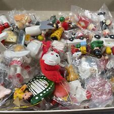 Lot of 50 Vintage Small Painted Wood Christmas Ornaments picture