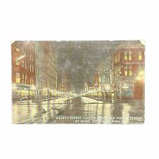 1914 Post Card:Walnut St, Looking West From 4th St By Night, Des Moines, IA W/PM picture