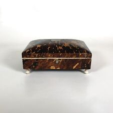 Early 1800s English Faux Tortoise Shell Footed Box picture