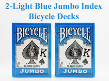 Overstock SALE 2-Light Blue Bicycle Jumbo Index Decks Playing Cards - Rider Back picture
