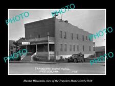 OLD LARGE HISTORIC PHOTO OF HUSTLER WISCONSIN THE TRAVELERS HOME HOTEL c1930 picture