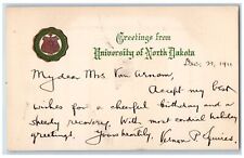 Grand Forks North Dakota Postcard Greetings From University Of North Dakota 1911 picture