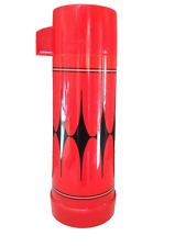 Aladdin's Vanguard Insulated Thermos Bottle Red  Black Diamond Design 23C Pint picture