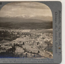 Small Village Northern NH Mt Washington distant Keystone Stereoview c1900 picture