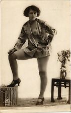 PC CPA RISK NUDE LADY IN STOCKINGS, VINTAGE REAL PHOTO POSTCARD (b4570) picture
