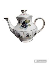 Arthur Wood England Teapot Black & Pink Roses, Gold Accents 5338 Goth picture
