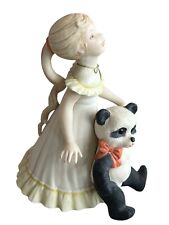 Cybis VNT Porcelain Bisque Girl With Panda Figurine, Signed picture