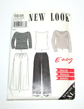 New Look Sewing Pattern 6838 - Boat Neck Top & Drawstring Pants - SZ XS-XL - UC picture