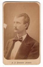 CIRCA 1880s CDV A.S. BARBER HANDSOME MAN IN SUIT WITH MUSTACHE picture