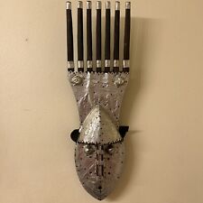 African Bamana Ntomo Marka Mask w/ Aluminum 26” Tall Hand Carved Artifact picture