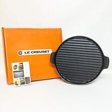 Le Creuset #32 Round Bistro Grill Pan Cast Iron 12.5” Green Enameled picture