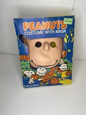 Vintage Peanuts Charlie Brown Halloween Costume w/Mask & Box 1960s **READ** picture