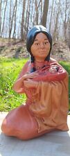 Vintage SOUTHWESTERN STYLE SQUAW AND PAPOOSE FIGURINE 1979  picture