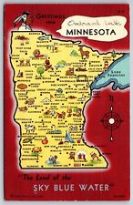 Greetings From Minnesota~Moorhead~Wadena~Mankato~Hibbing~PM 1944~Linen Postcard picture