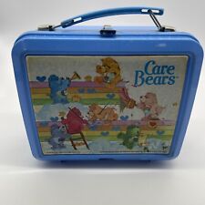 Vintage Aladdin Care Bears Blue Plastic Lunch Box NO Thermos picture