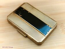 Stratton Art Deco Rectangular Black and Gold-Vintage Ladies Powder Compact -cre picture