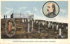 Custer's Battlefield, Crow Agency, Montana Indian Scout c1910s Vintage Postcard picture