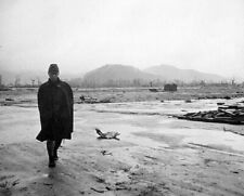 Japanese Soldier walks through Hiroshima Ruins WWII 8x10 Photo 462a picture