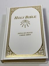 Vintage Memorial Edition Holy Bible Dove of Peace Catholic Ed. White And Gold picture