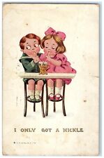 Children Drinking Soda Fountain I Only Got A Nicke Ulster County NY Postcard picture