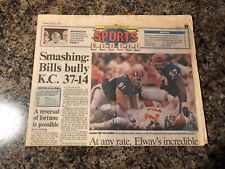 1992 Buffalo Bills vs Kansas City Chiefs Playoffs Newspaper.  Jim Kelly picture