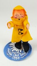 Vintage 1988 ANNALEE Doll Society Kid In Yellow Rain Coat Original Tags & Bag picture